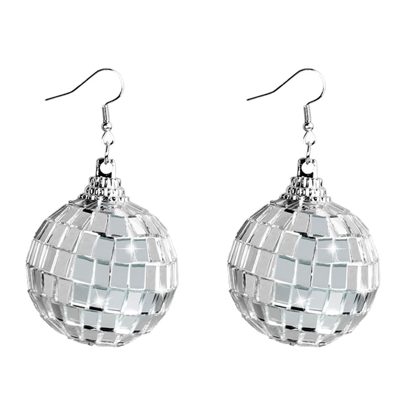 Women'S Fashion In The 70S - 31BB Boucles d'oreilles boule disco boucles