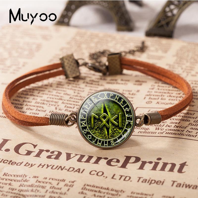 Women'S Fashion Petite - Bracelet en cuir avec cabochon en