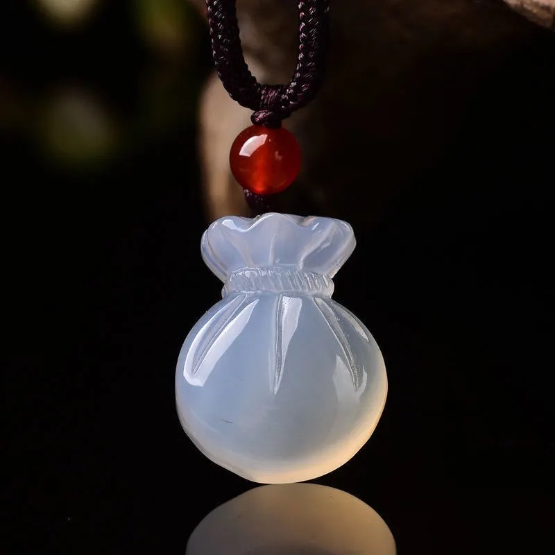 Women Fashion Jewellery - Agate naturelle sac de bénédiction pendentif