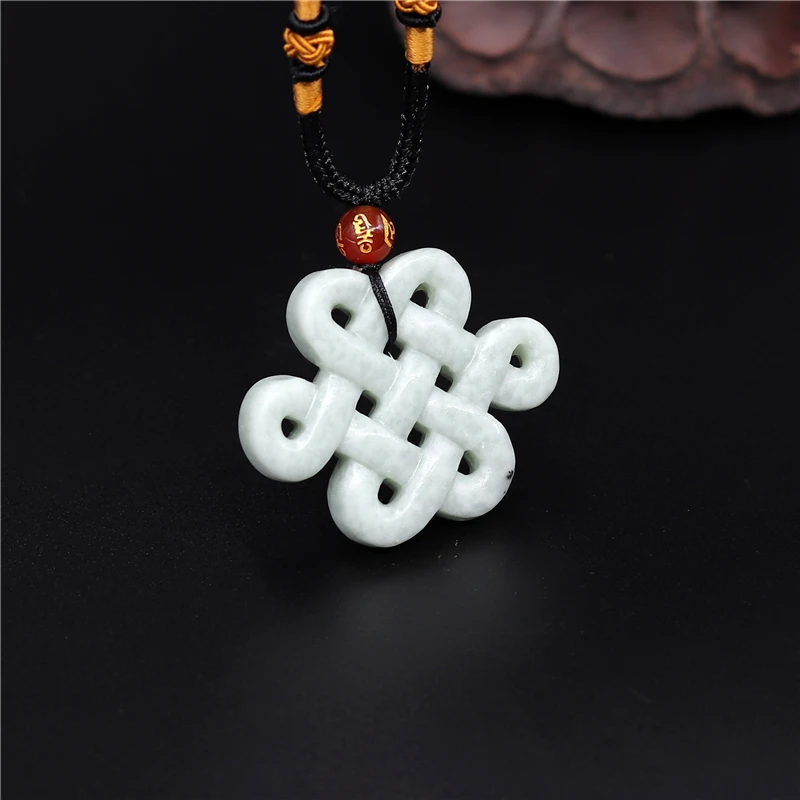 Women Fashion Jewellery - Collier pendentif double face en Jade