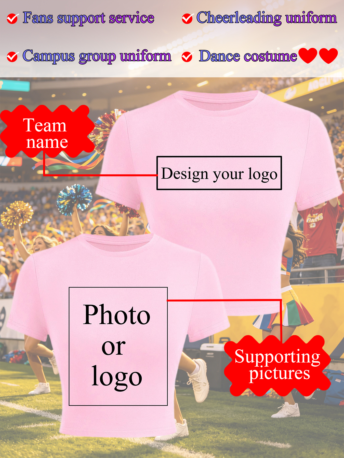Women Fashion Logo - T-shirt court pour femme, personnalisez le
