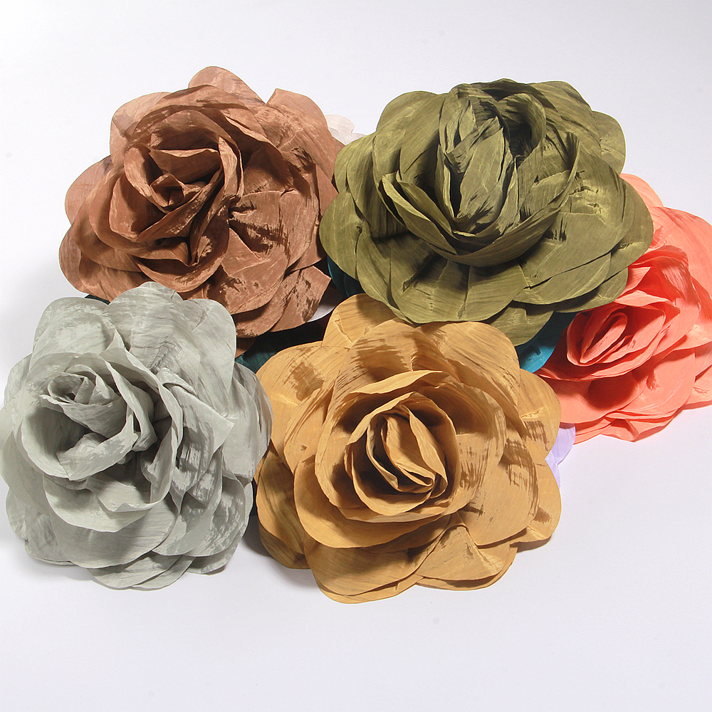 Women'S Fashion Magazine - Broche fleur rose multicouche exagérée de