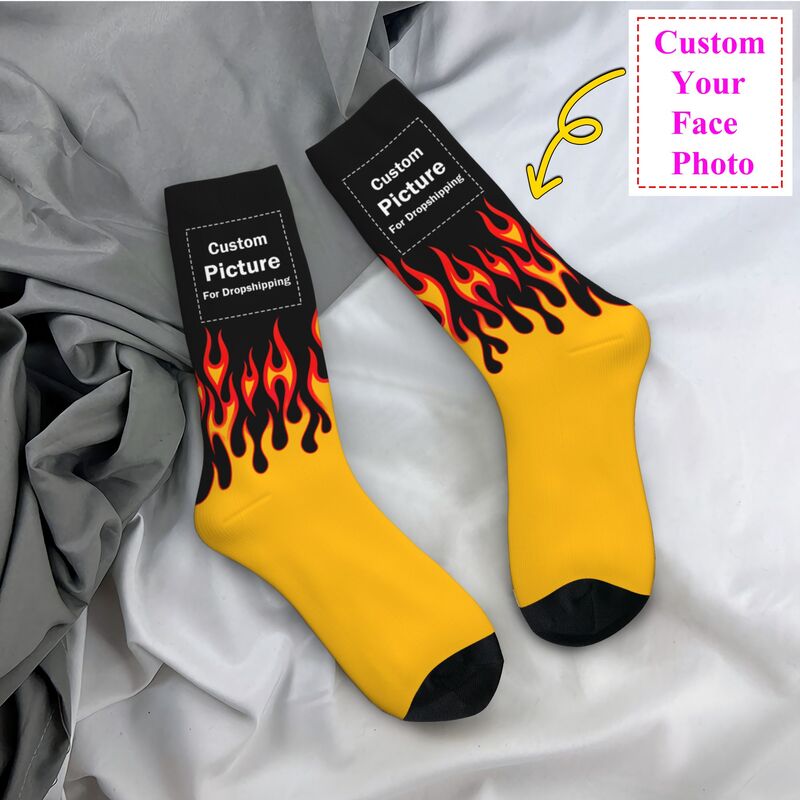 Women Fashion Logo - Chaussettes habillées avec Logo Photo personnalisé