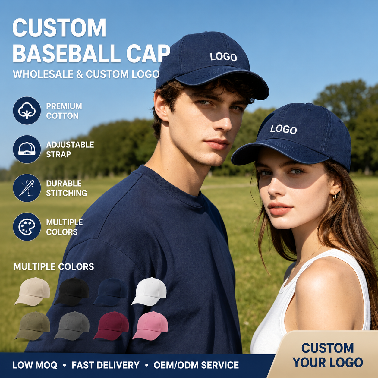 Women Fashion Logo - Casquette de baseball en coton lavé