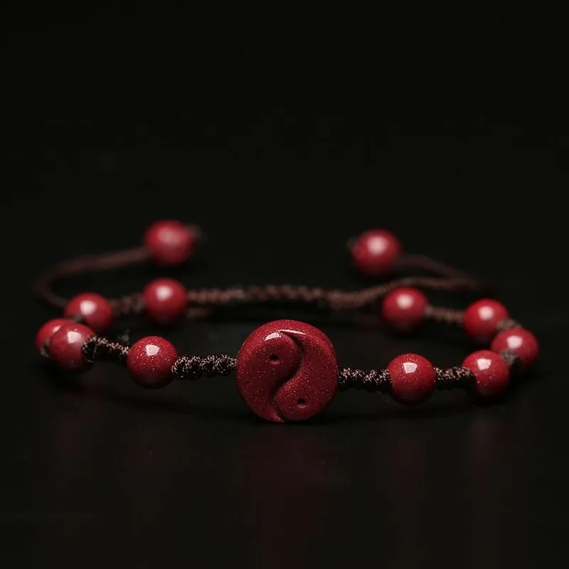 Women Fashion Jewellery - Bracelet en perles de cinabre rouge