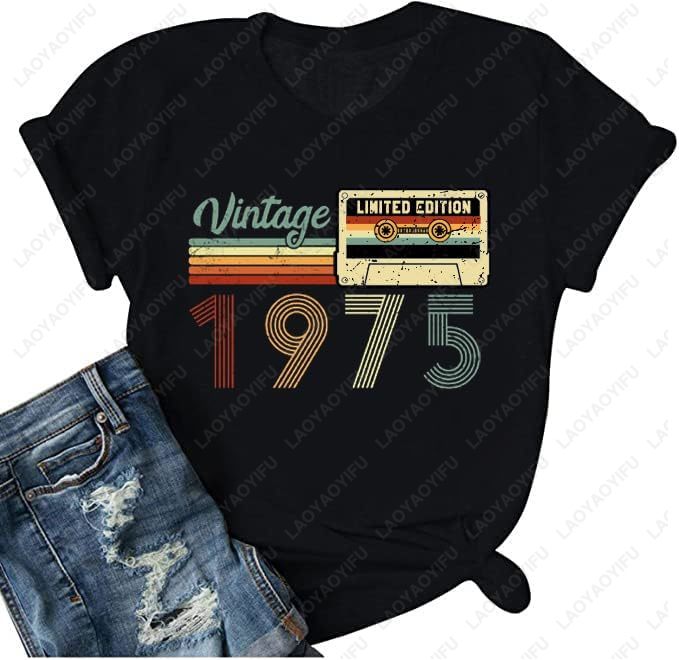 Women'S Fashion In The 70S - Vintage 1975 T-Shirts pour femmes 50e