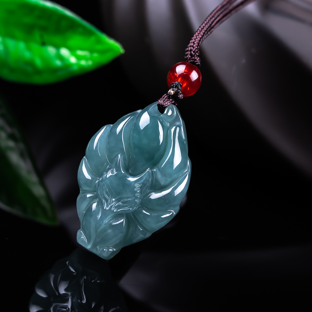 Women'S Fashion Gifts - Collier pendentif renard en jadéite birmane