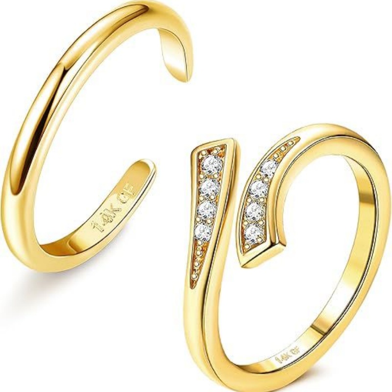 Women'S Fashion Rings Gold - Anneau de pied en Zircon réglable