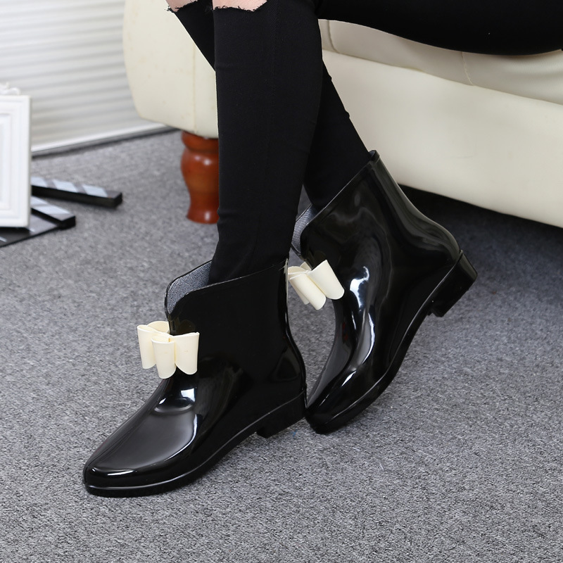 Women'S Fashion Rain Boots - Femmes fleur noeud papillon bottine hiver