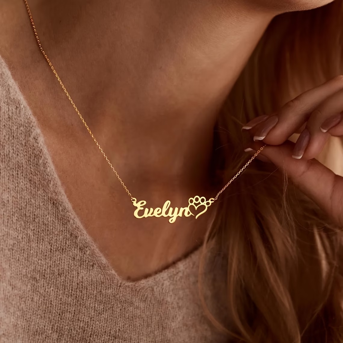 Xl Women'S Fashion - Collier personnalisé avec nom d'animal de