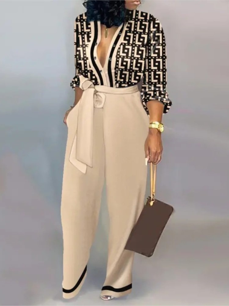Women'S Fashion Overalls - Femmes mode lettre imprimer à manches
