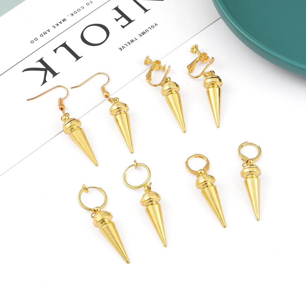 Women Fashion Jewellery - Boucles d'oreilles minimalistes dorées style anime,