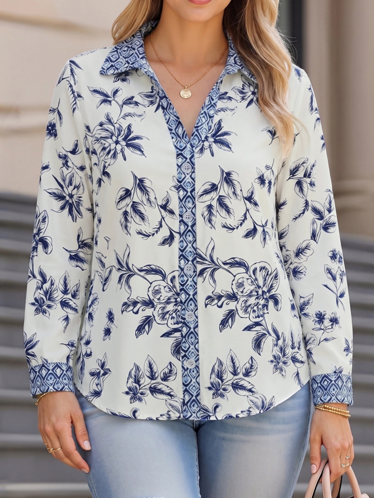 Xl Women'S Fashion - Chemisier décontracté à manches longues grande