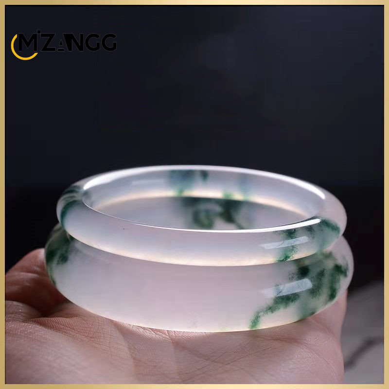 Women Fashion Jewellery - Bracelet en jadéite verte naturelle pour
