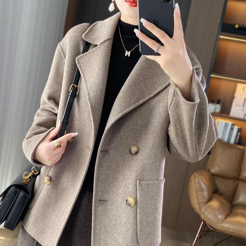 Women'S Fashion Petite - Petite manteau en laine décontracté recadrée