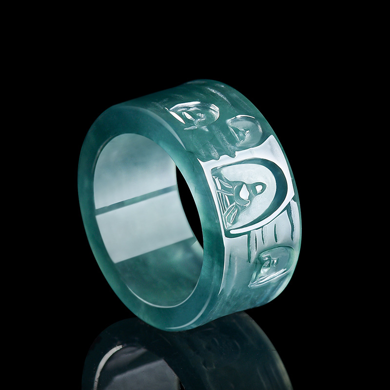 Women'S Fashion Gifts - Bague Bouddha en Jadeite Naturelle de