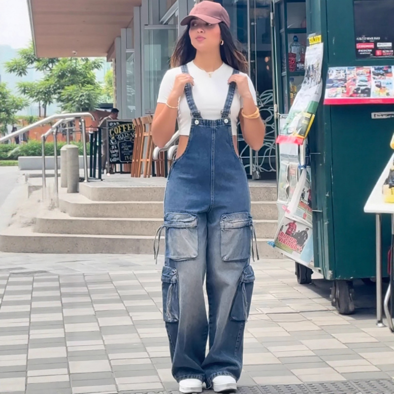Salopette en jean décontractée - Women'S Fashion Overalls avis et prix