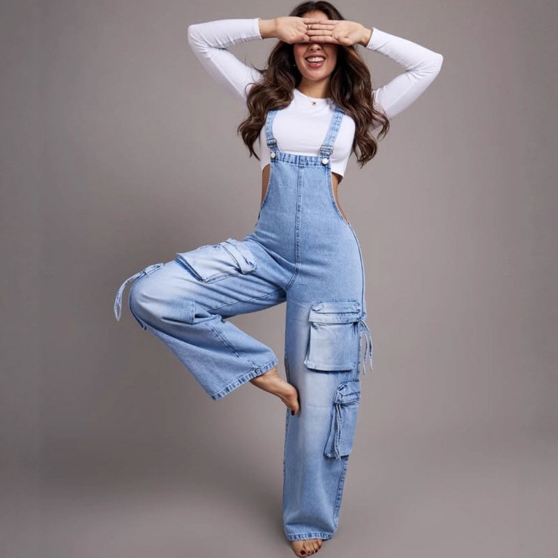 Salopette en jean décontractée - Women'S Fashion Overalls avis et prix
