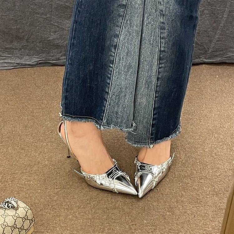 Sandales à talons hauts argent - Women Fashion Online avis et prix