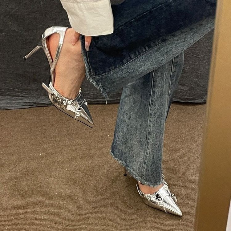 Sandales à talons hauts argent - Women Fashion Online avis et prix