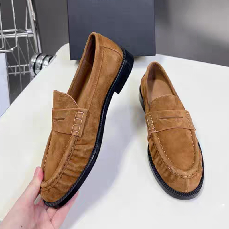 Mocassins à bout rond en cuir  - Women'S Fashion Walking Shoes avis et prix