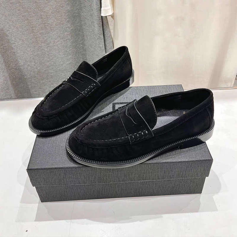 Mocassins à bout rond en cuir  - Women'S Fashion Walking Shoes avis et prix