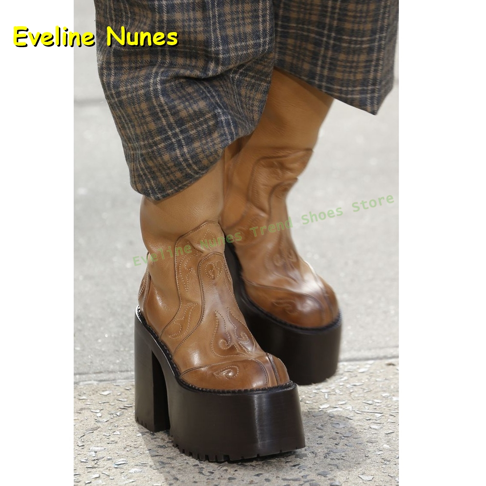 Plate-forme brodée bottes haut - Women'S Fashion Trends 2025 avis et prix