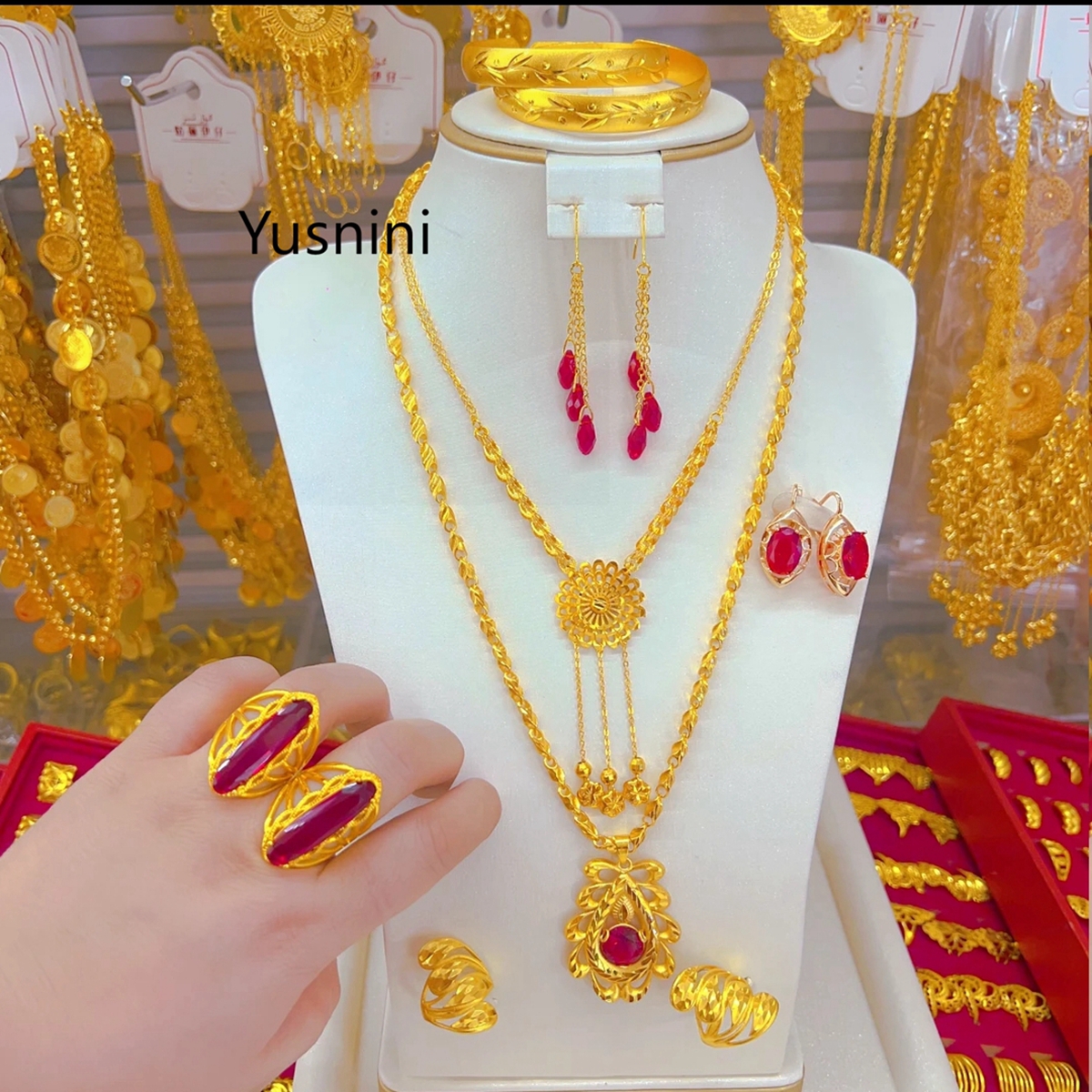 Nouvel ensemble de bijoux de m - Women'S Fashion Rings Gold avis et prix