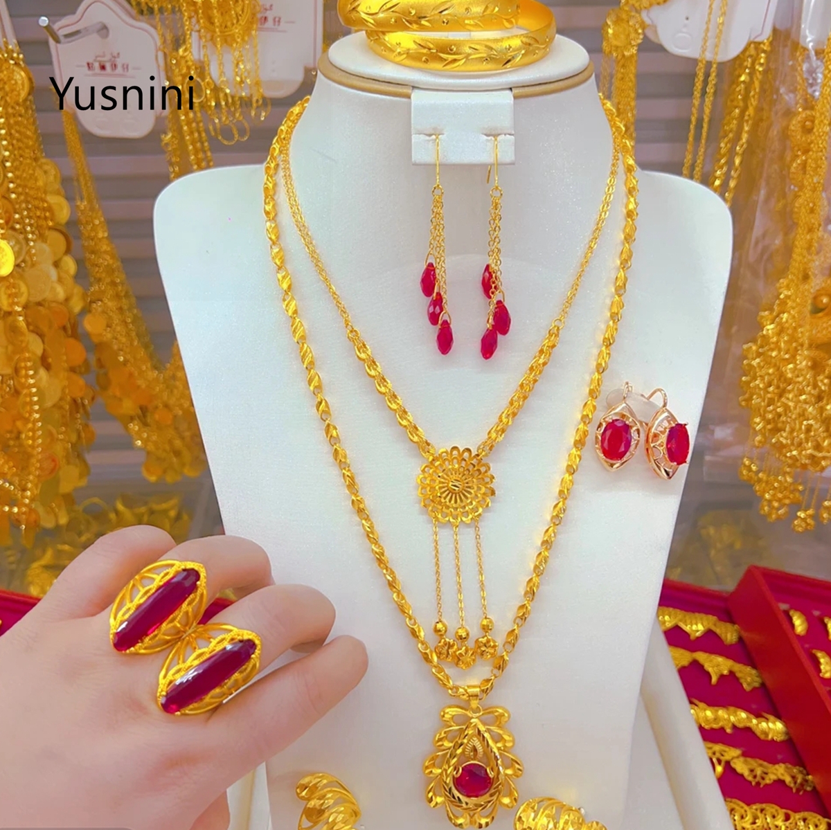 Nouvel ensemble de bijoux de m - Women'S Fashion Rings Gold avis et prix