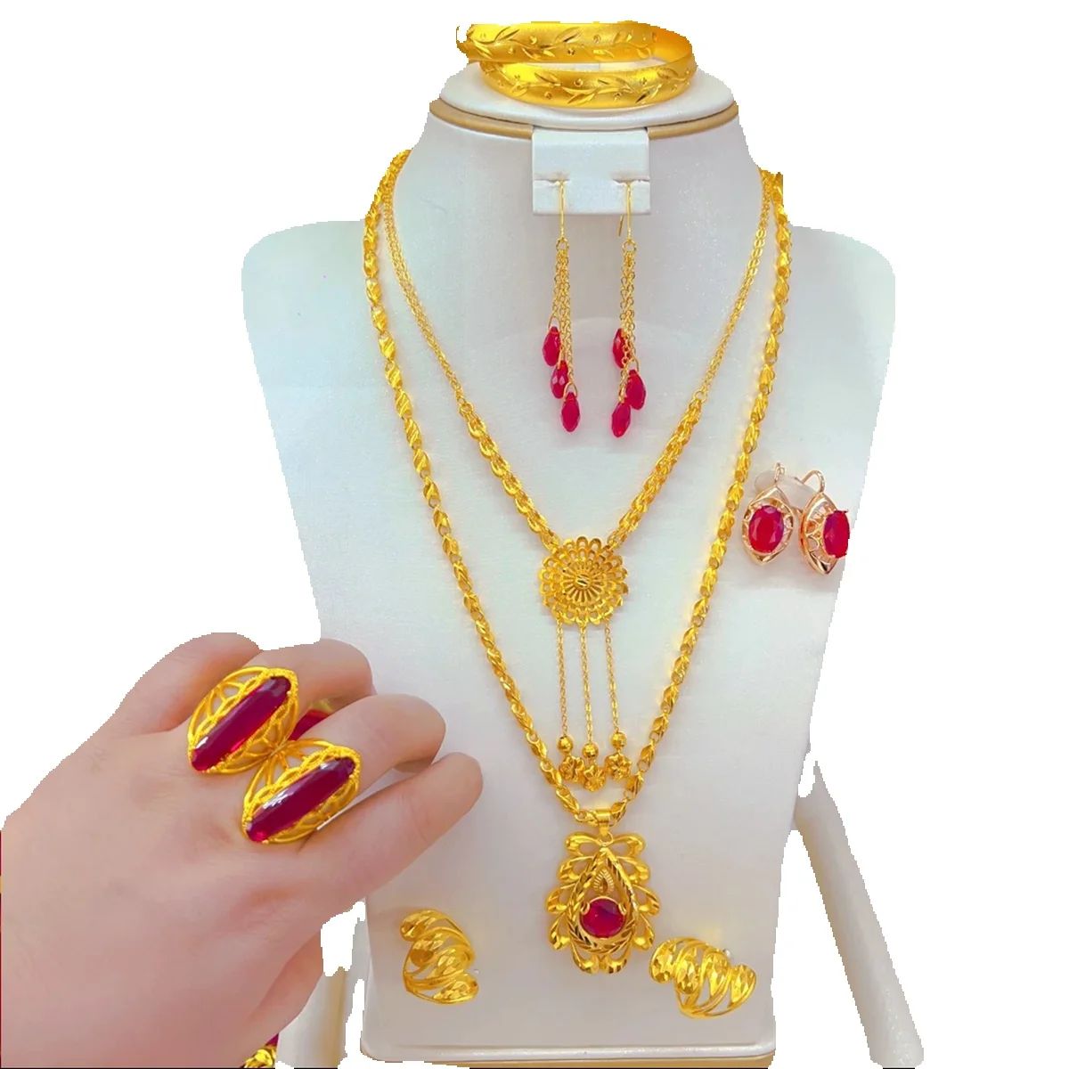 Nouvel ensemble de bijoux de m - Women'S Fashion Rings Gold avis et prix