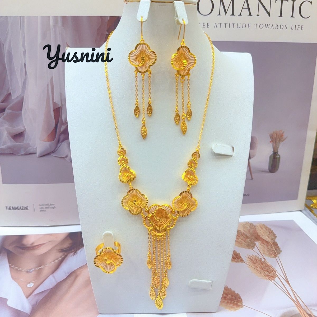 Collier, boucles d'oreilles et - Women'S Fashion Rings Gold avis et prix