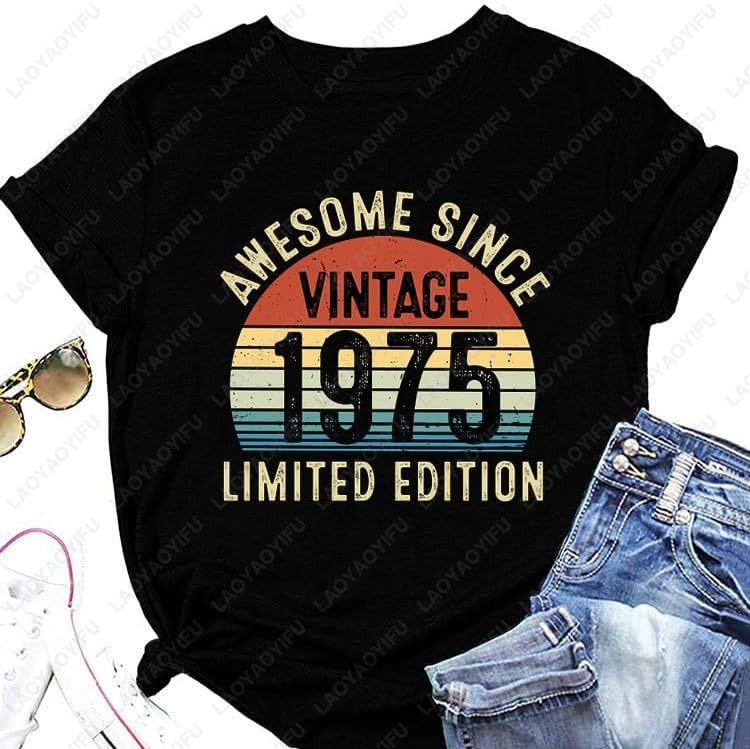 Vintage 1975 T-Shirts pour fem - Women'S Fashion In The 70S avis et prix