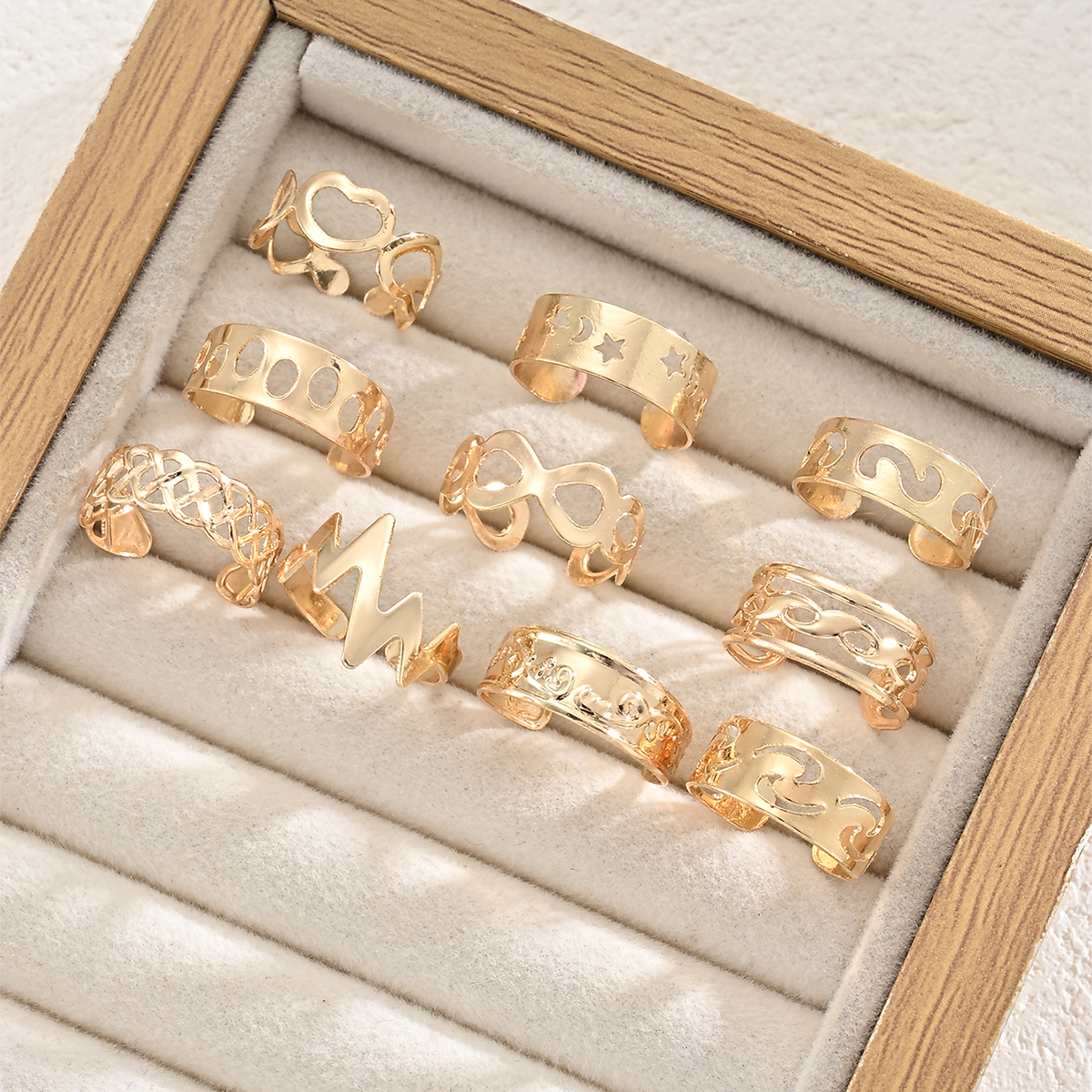 Lot de 10 bagues d'orteil creu - Women'S Fashion Rings Gold avis et prix