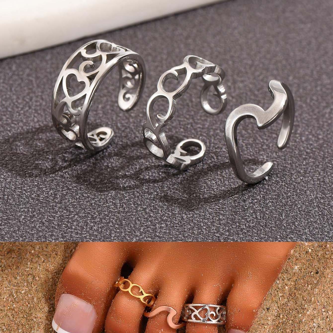 Ensemble de bagues d'orteils r - Women'S Fashion Rings Gold avis et prix