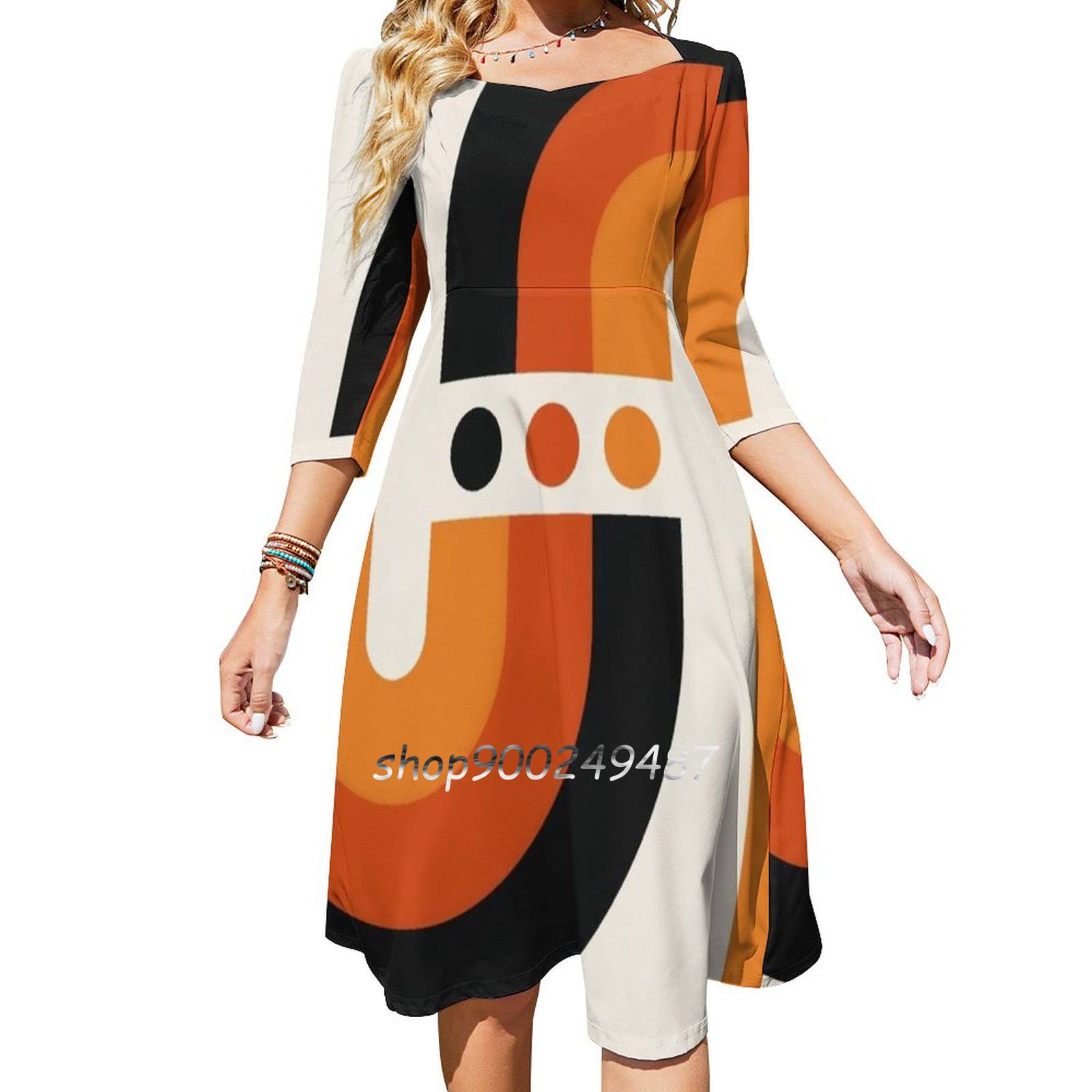 Robe évasée à encolure carrée  - Women'S Fashion In The 70S avis et prix