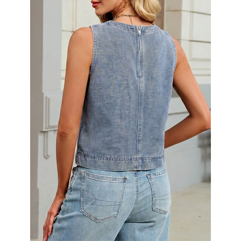 Benuynffy Gilet en jean décont - Women Fashion Vest avis et prix