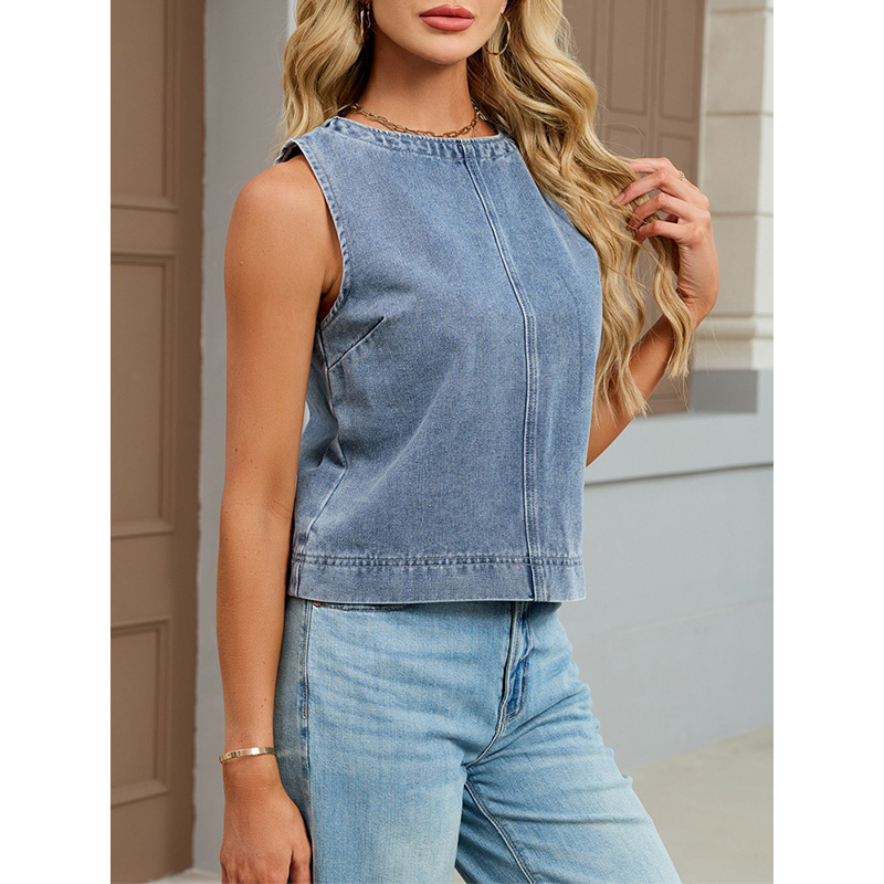 Benuynffy Gilet en jean décont - Women Fashion Vest avis et prix