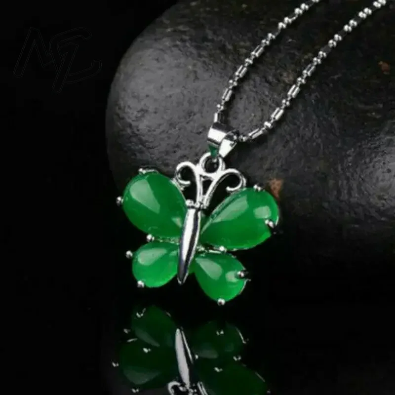 S925 argent vert Jade papillon - Women Fashion Jewellery avis et prix