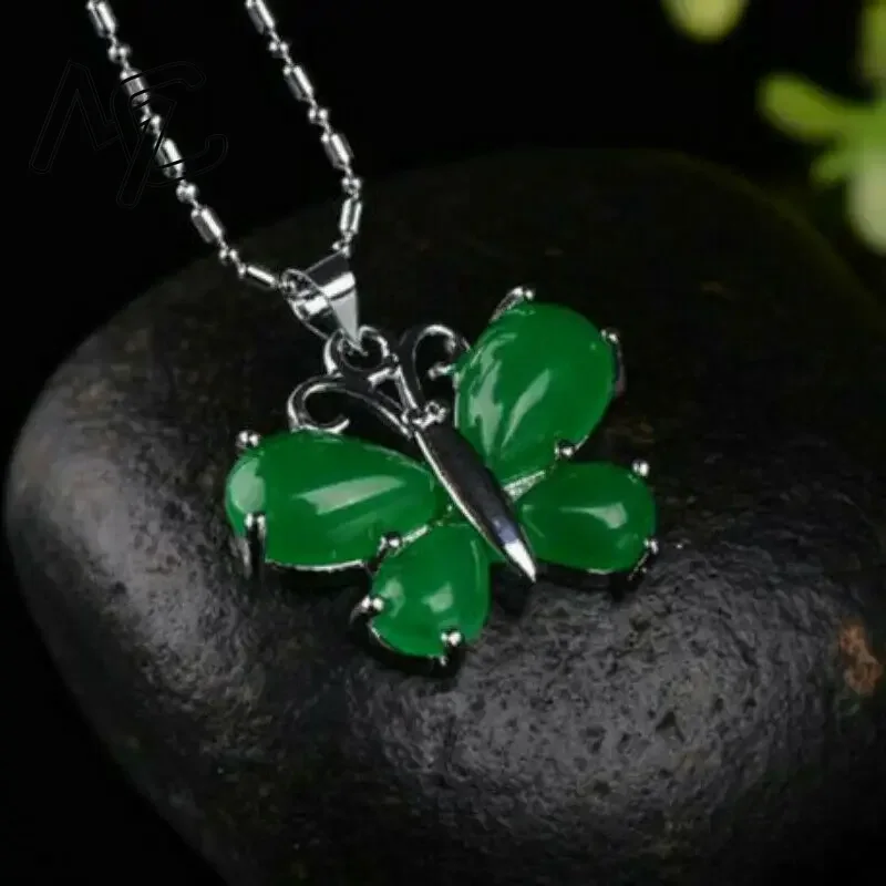 S925 argent vert Jade papillon - Women Fashion Jewellery avis et prix