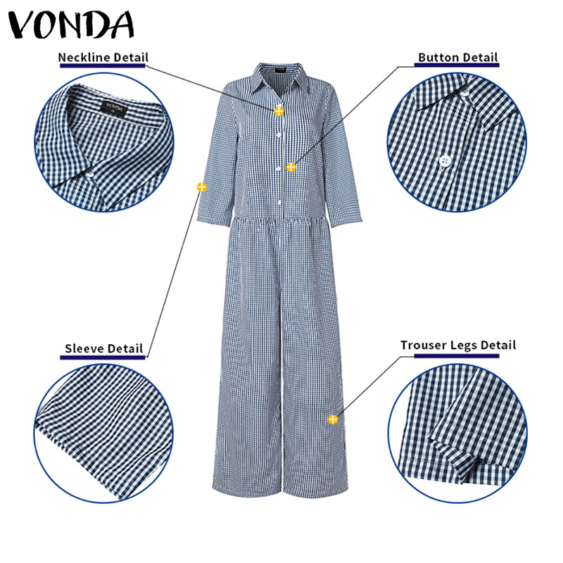 Grande taille 5XL VONDA Vintag - Women'S Fashion Overalls avis et prix