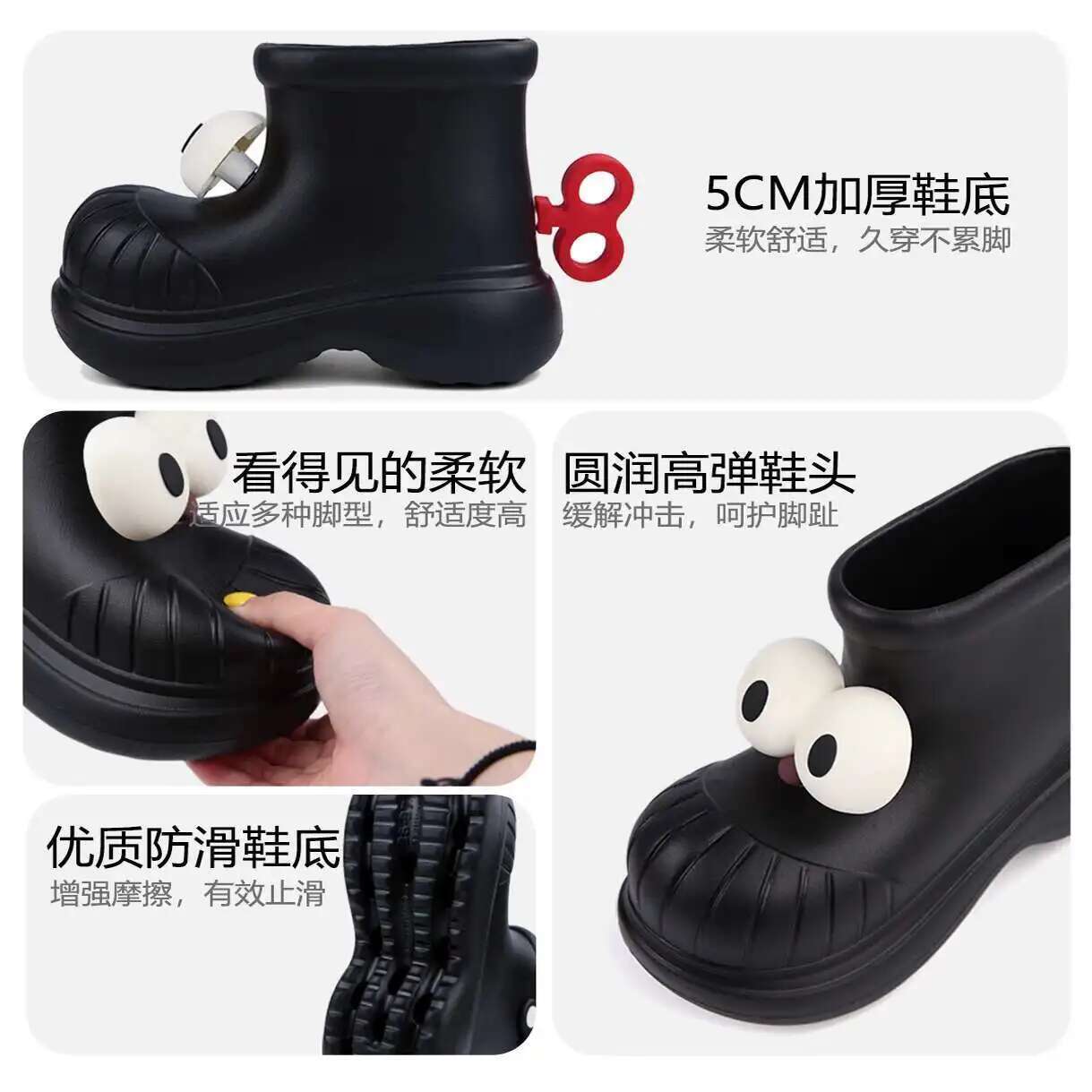 Bottes de pluie à bout rond po - Women'S Fashion Rain Boots avis et prix